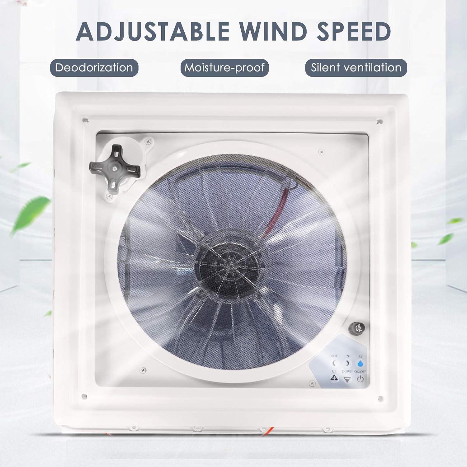 Hlieeosfcn Belüftung für Wohnmobil 40 * 40 cm RV Dachventilator 12V RV Dachventilator mit 3 Gänge einstellbare Windgeschwindigkeit,extrem geräuscharmer Dauerbelüftung RV 12V Remote,für Wohnmobile