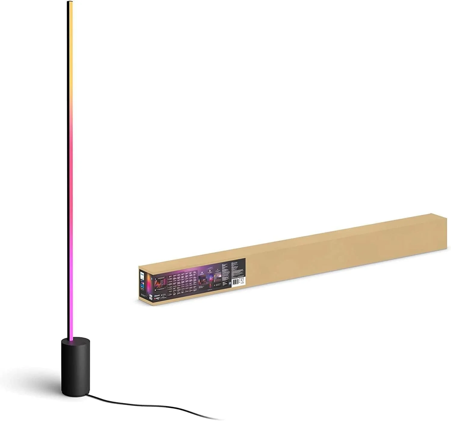 Hue Gradient Signe Stehleuchte Standleuchten & Deckenfluter, schwarz, dimmbare Lichtsäule mit 16 Mio. Farben & Farbverläufen