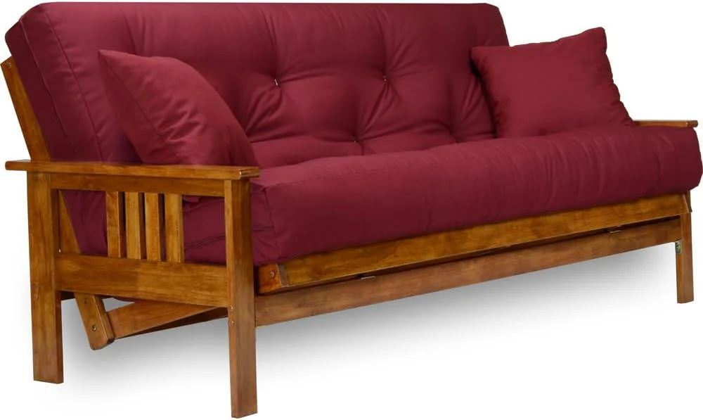 Stanford Futon Set Full Size with 8 Inch Twill Khaki Mattress