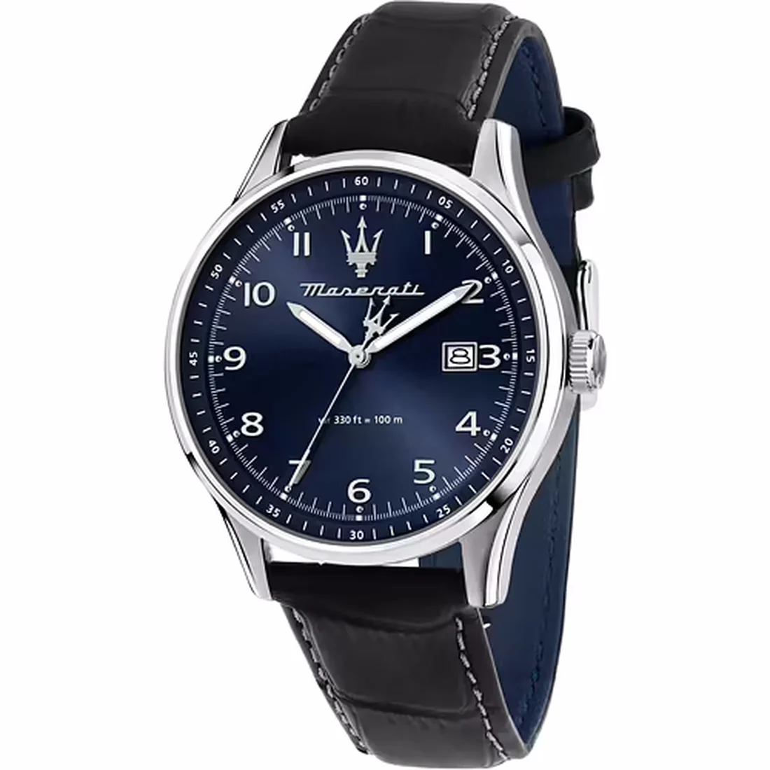 Orologio Maserati con rehaut quadrante blu cinturino in pelle R8851124003
