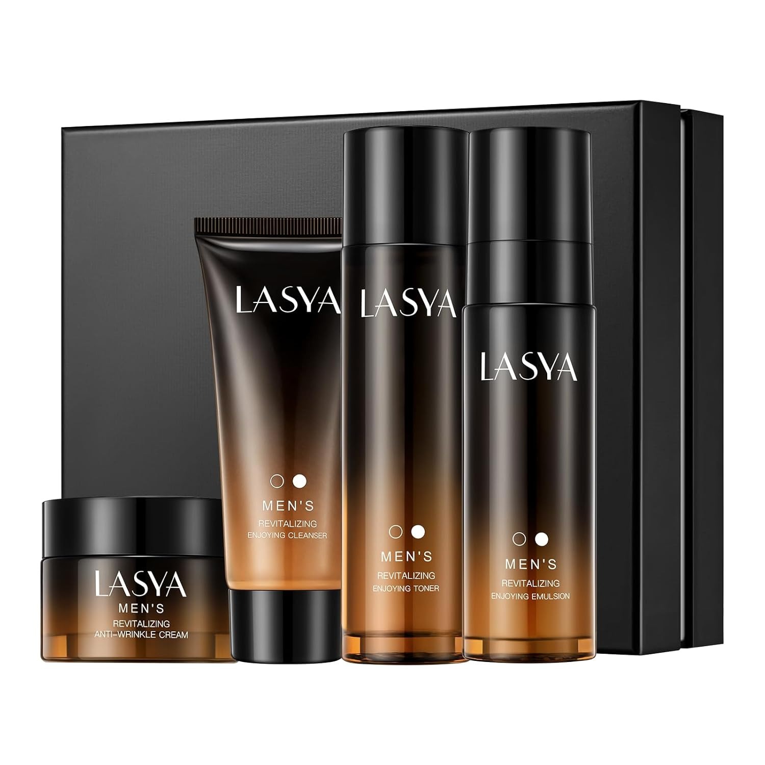 Lasya Anti-Aging Skin Care Set for Men, Reduce Wrinkles & Hydrate Men’s Skin Care Kit