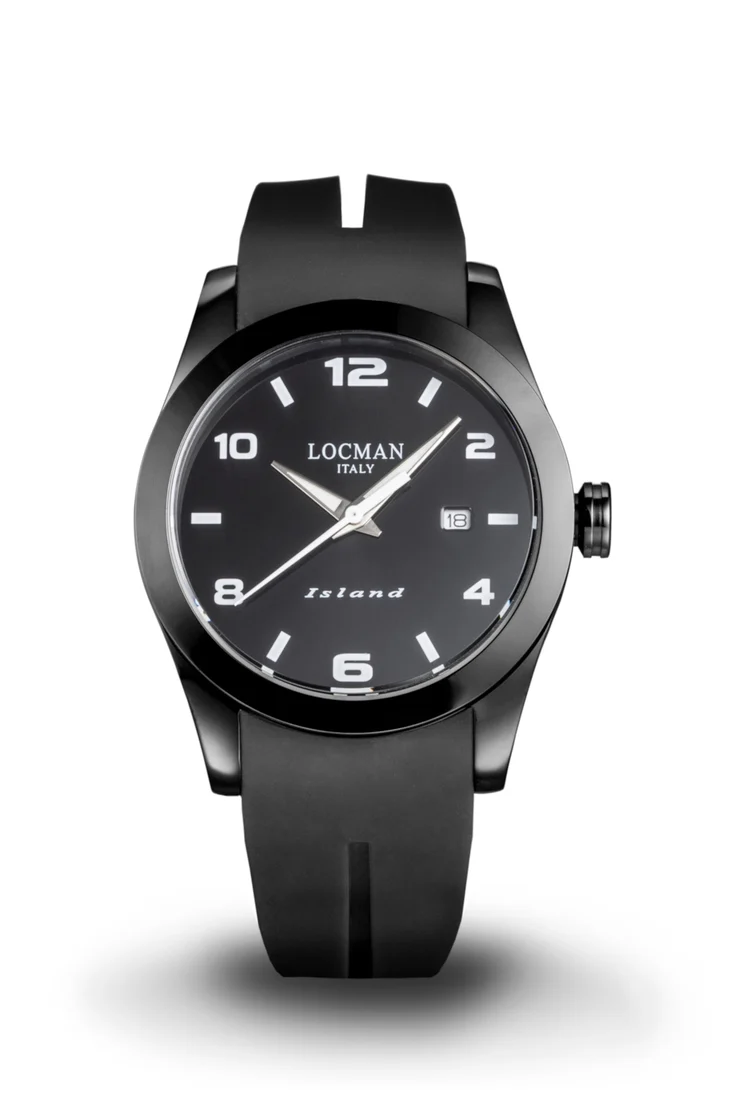 Orologio Locman Island PVD nero cinturino silicone 0613K01S-BKBKWHSK