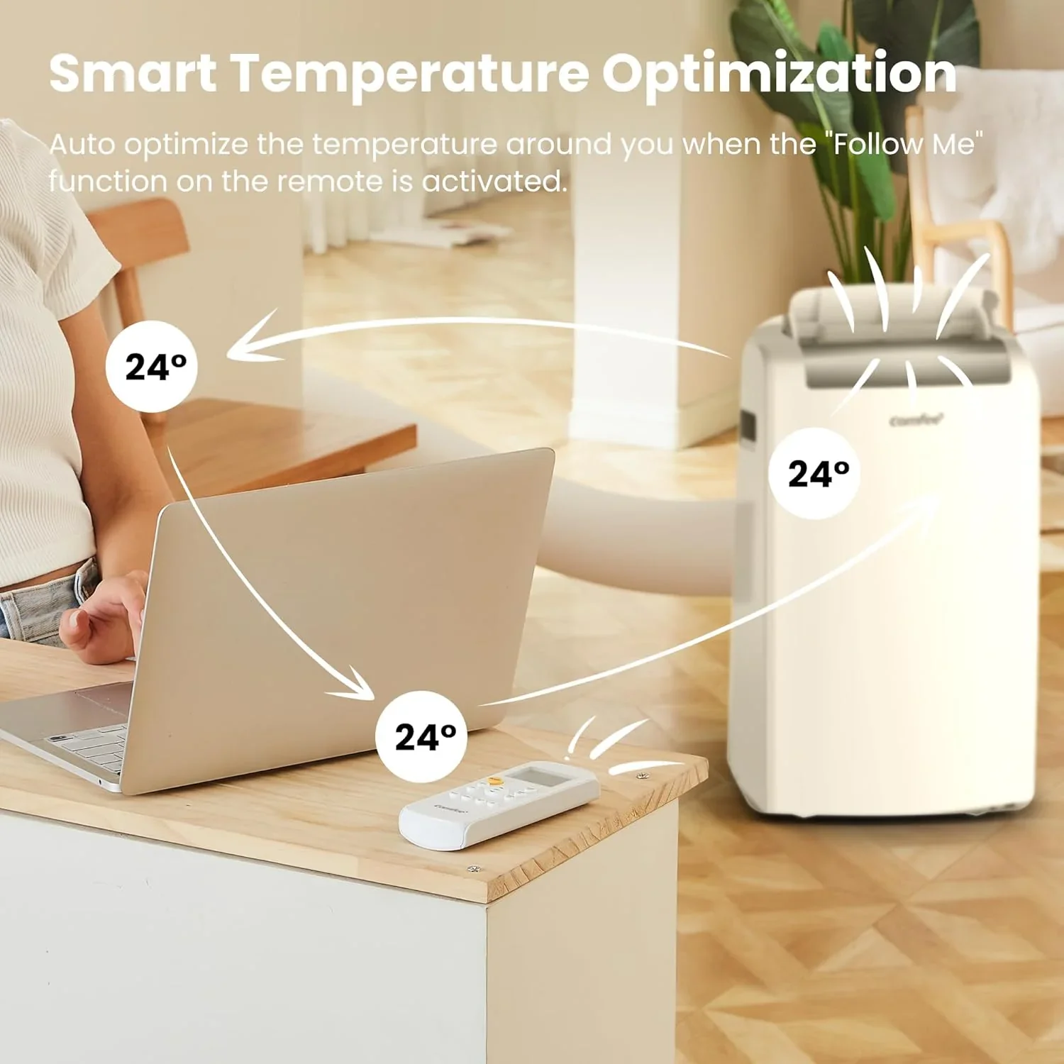 Comfee Mobiles Klimagert Easy Cool 2.0, 7000 BTU 2,0kW, K��hlen&Ventilieren&Entfeuchten, Raumgre bis 68m(25�O), APP-Steuerung/Alexa/Google Home/IFTTT, Mobile Klimaanlage mit Abluftschlauch