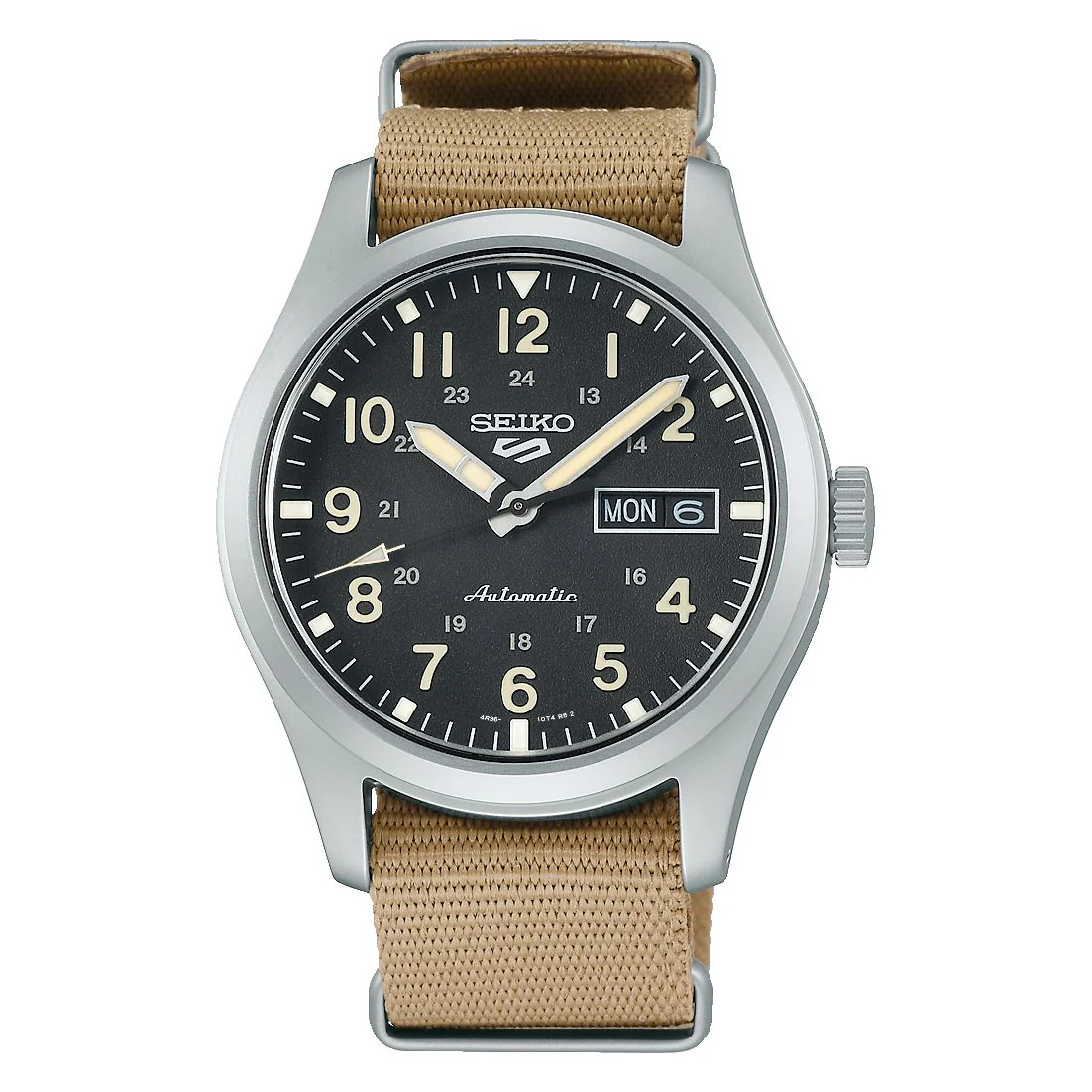 Orologio Seiko 5 sports SRPG35K1 field watch nero e khaki