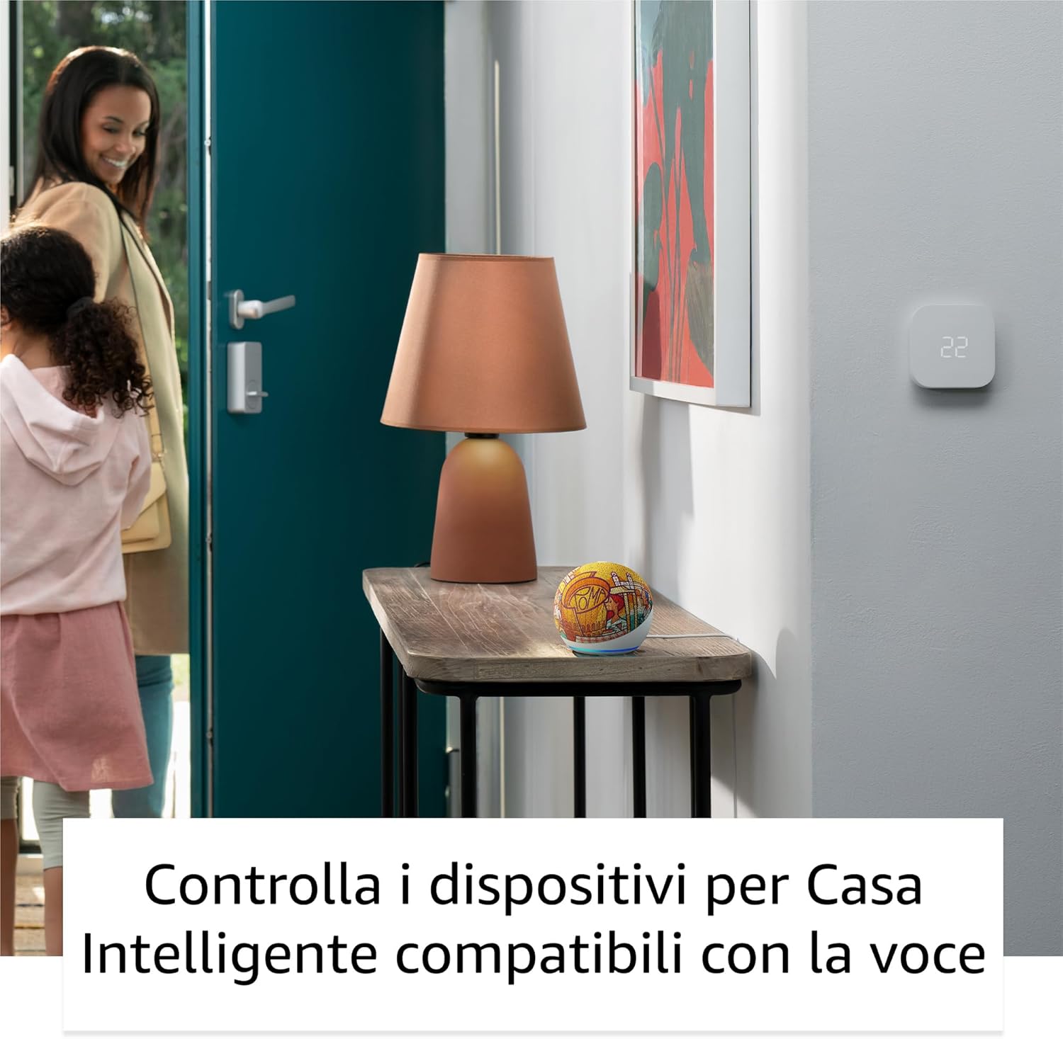Echo Dot (Ultimo modello) | Altoparlante intelligente Wi-Fi e Bluetooth, suono più potente e dinamico, con Alexa | Bianco ghiaccio