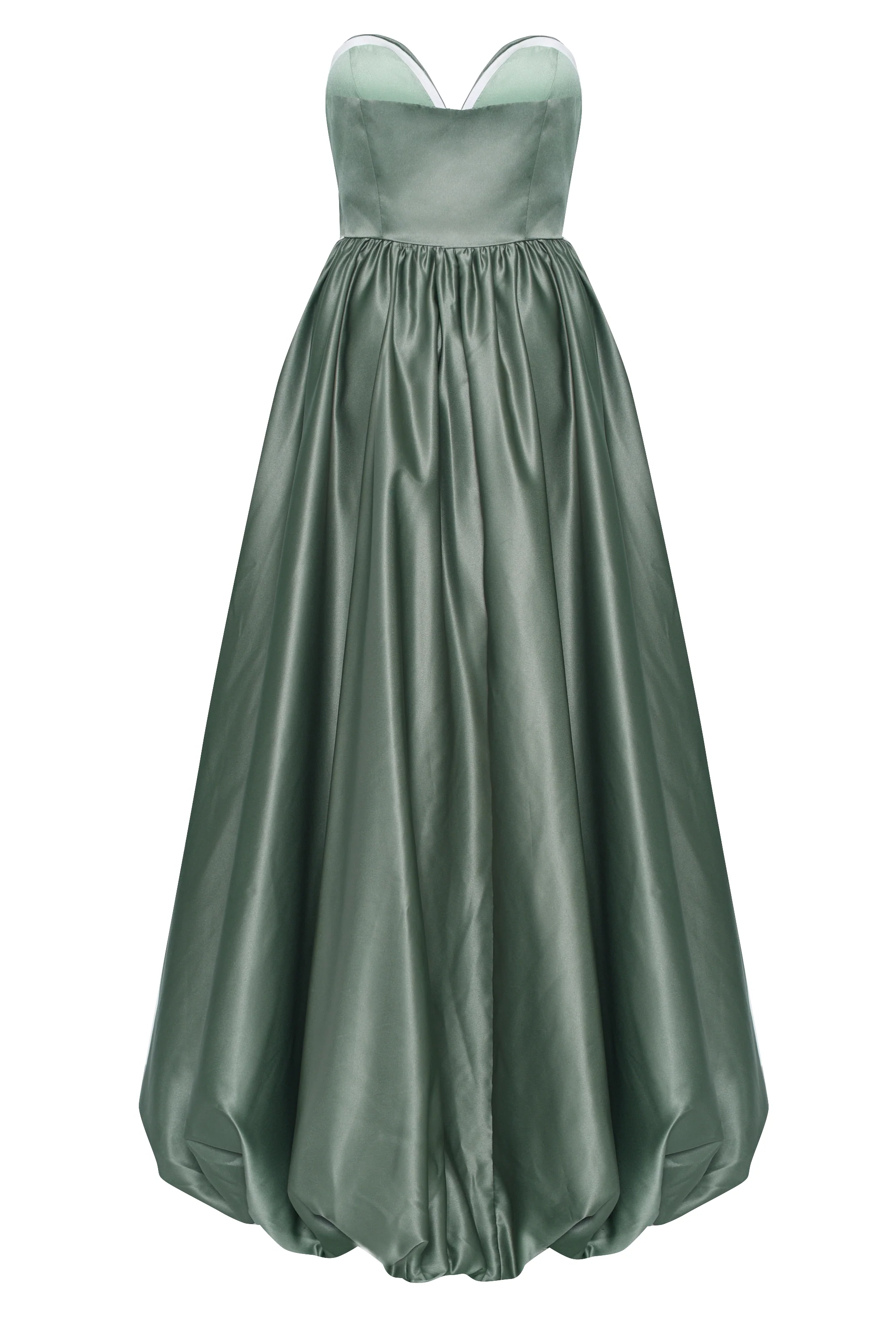 Green Strapless High Low Dress