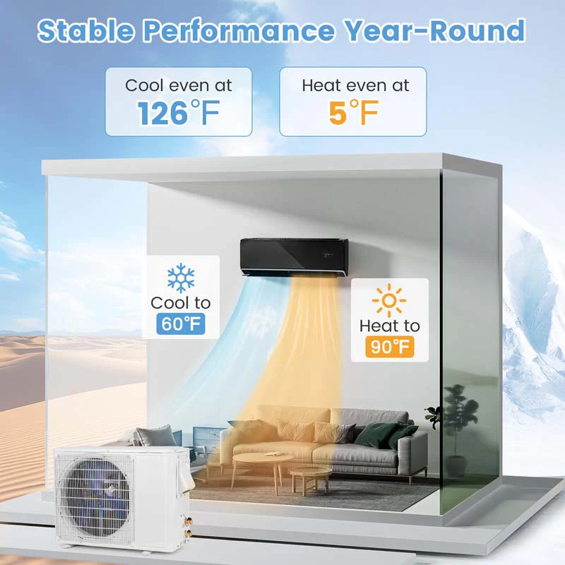 18000 Btu 21 Seer2 208 230V Wifi Enabled Mini Split Air Conditioner With Alexa Wall Mounted Ductless Ac Unit Inverter Heat Pump System