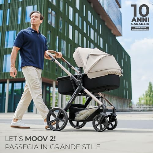 Kinderkraft MOOV2 Trio passeggino neonati 3 in 1 fino 26 kg, con Ovetto I SIZE 40 75 cm, Carrozzina reversibile fronte mamma e strada, Schienale regolabile, Ruote gonfiabili, Grigio : Amazon.it: Prima infanzia