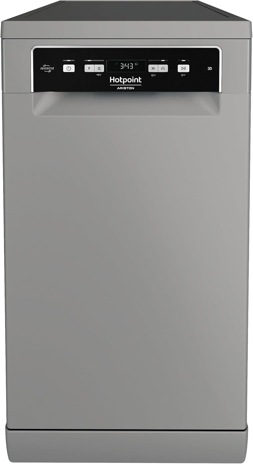 Hotpoint Ariston HSFC 3T127 C - Lavastoviglie Libera Installazione 45 cm Di Larghezza, Profondità 59cm, Altezza 85cm. Lavastoviglie Esterna Con Capacità 10 coperti, Classe Energetica E