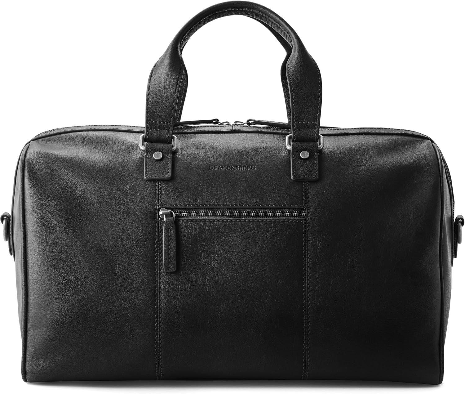 DRAKENSBERG Leder Weekender 'Romeo' (48cm) kleine Elegante Reisetasche, Damen, Herren, zulässiges Handgepäck | 35L, Schwarz, DR00540