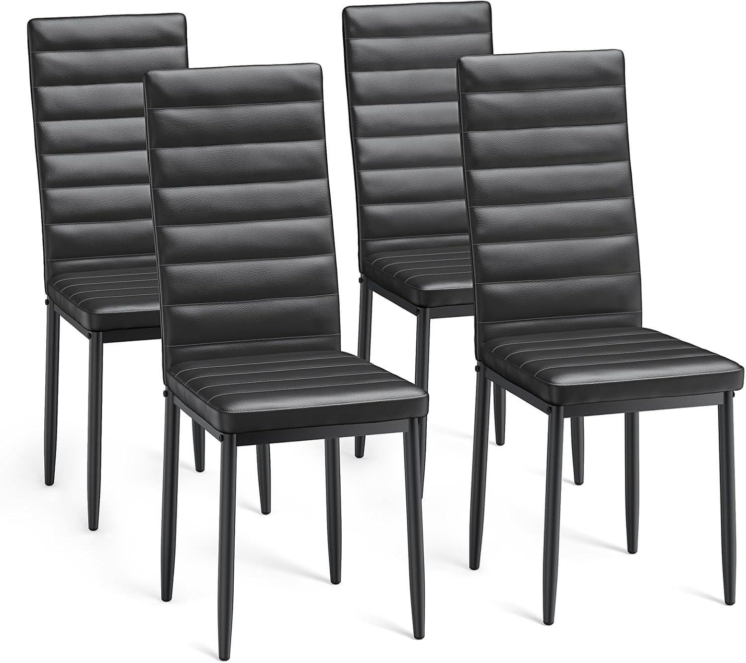 Bealife Set di 6 Sedie da Pranzo con Schienale Alto Imbottite Moderne per Cucina e Sala da Pranzo, Grigio Scuro Flanella