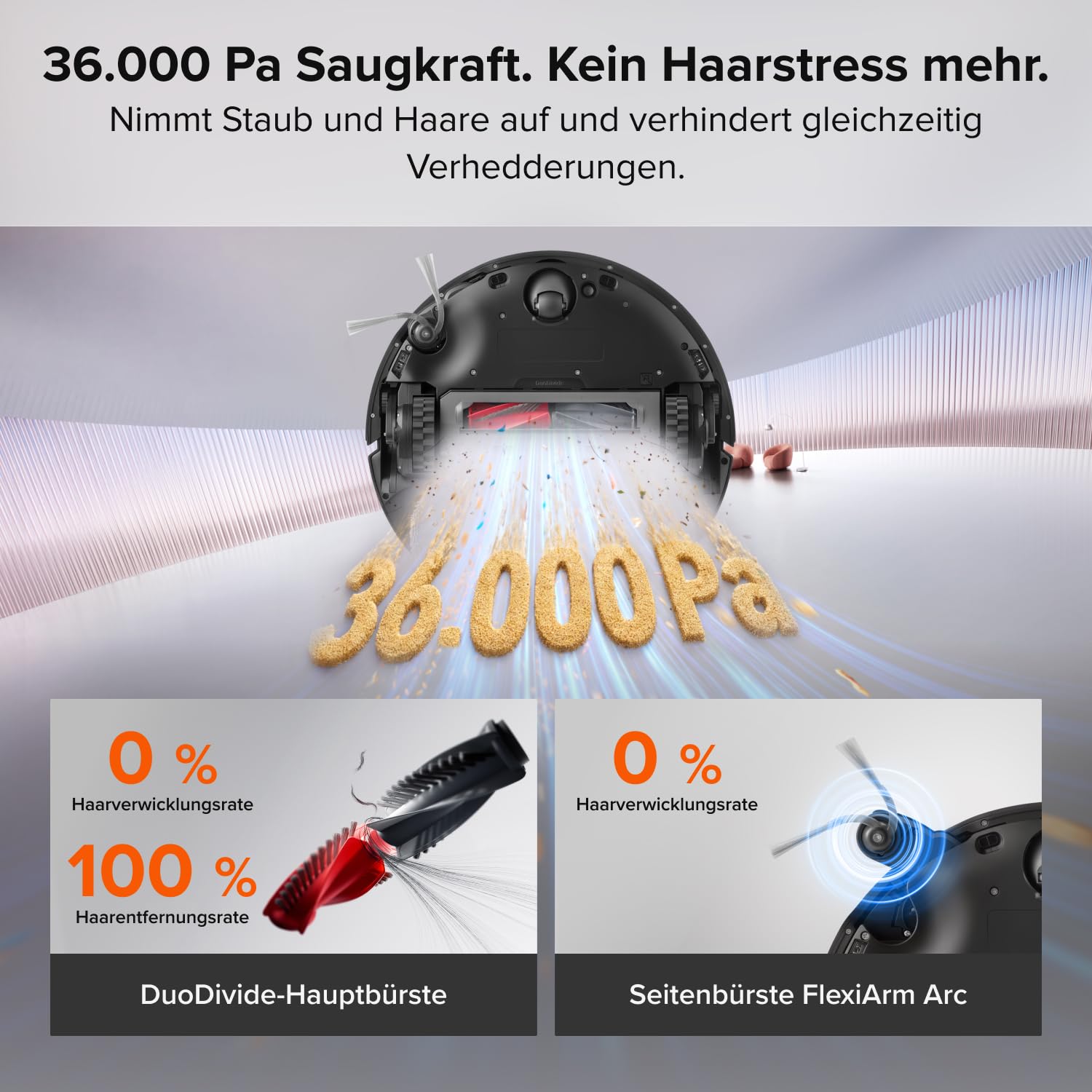 Saugroboter mit Wischfunktion Saros 20 Neo, 36.000 Pa Saugkraft, LiDAR-Navigation und Absaugstation