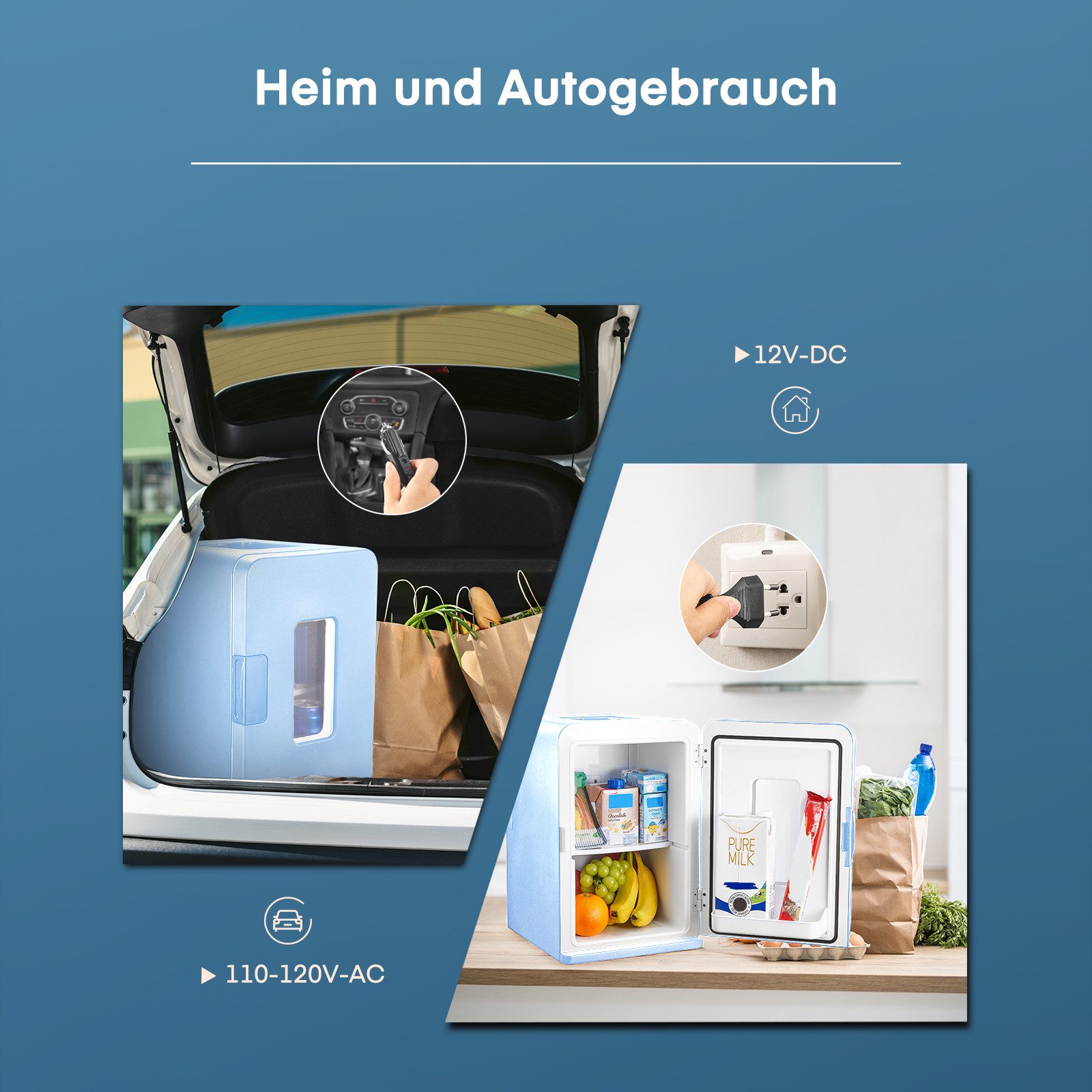 Kühlschrank YT-A-15X 2 in1 Mini Fridge 15 L, Kühlen und Heizen, Tragbar, DC/AC