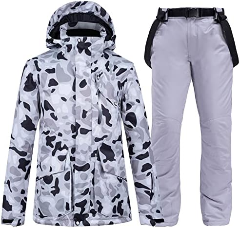 Schneeanzüge Winter Frauen Skifahren Anzüge Neue Snowboardjacke und Hosen Sportswear Sets Winterskianzug Atmungsaktives Material Outdoor-Kleidung Skianzüge (Color : Q5, Size : XXL)