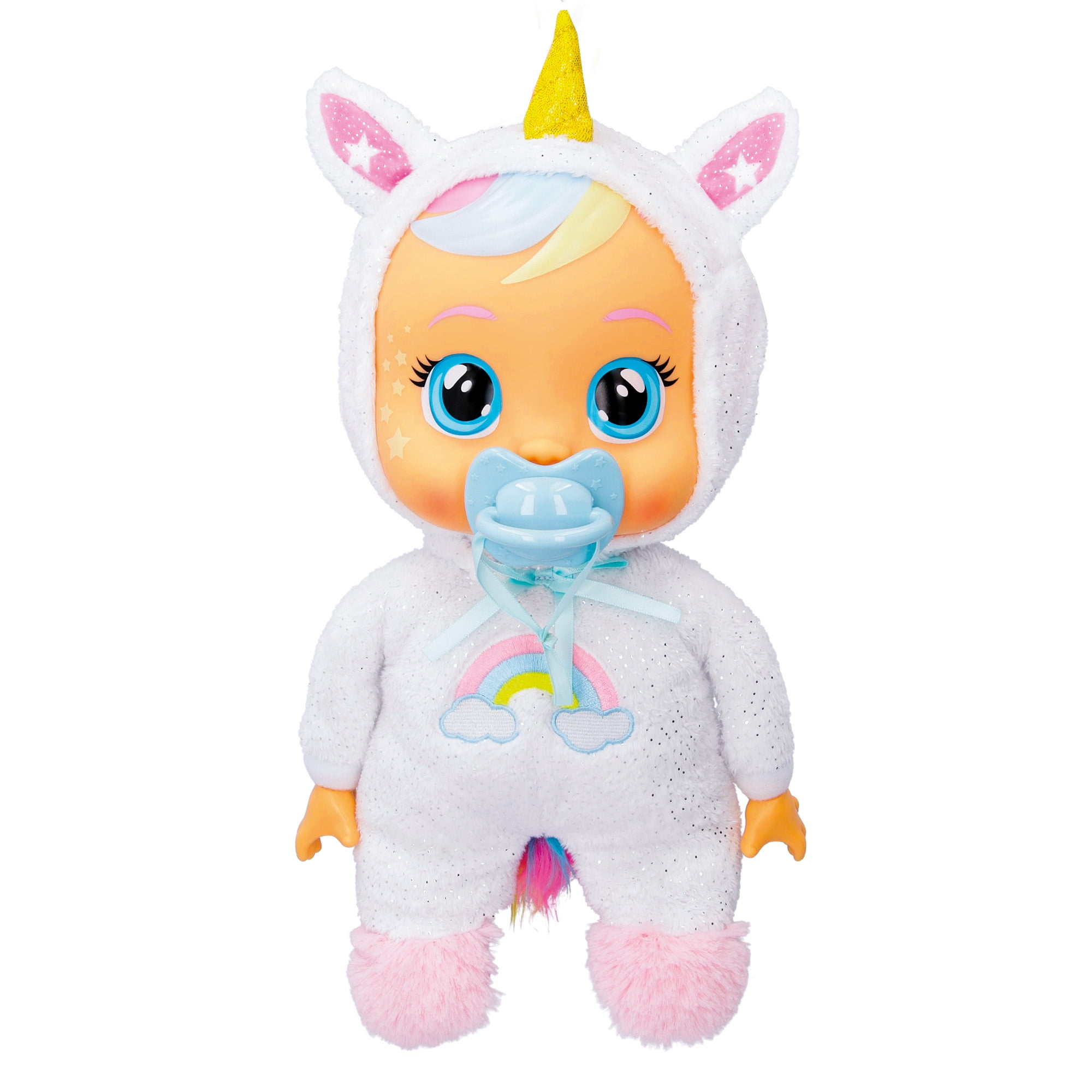 Cry Babies Goodnight Dreamy Baby Doll &ndash; LED Light Up, Unicorn Pajamas, Soothing Lullabies, Ages 18M