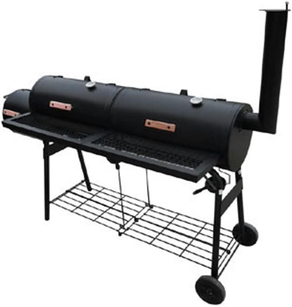 Festnight Barbecue Carbone/Legno/Carbonella con Affumicatore Nevada XL Nero da Giardino/Patio/Esterno