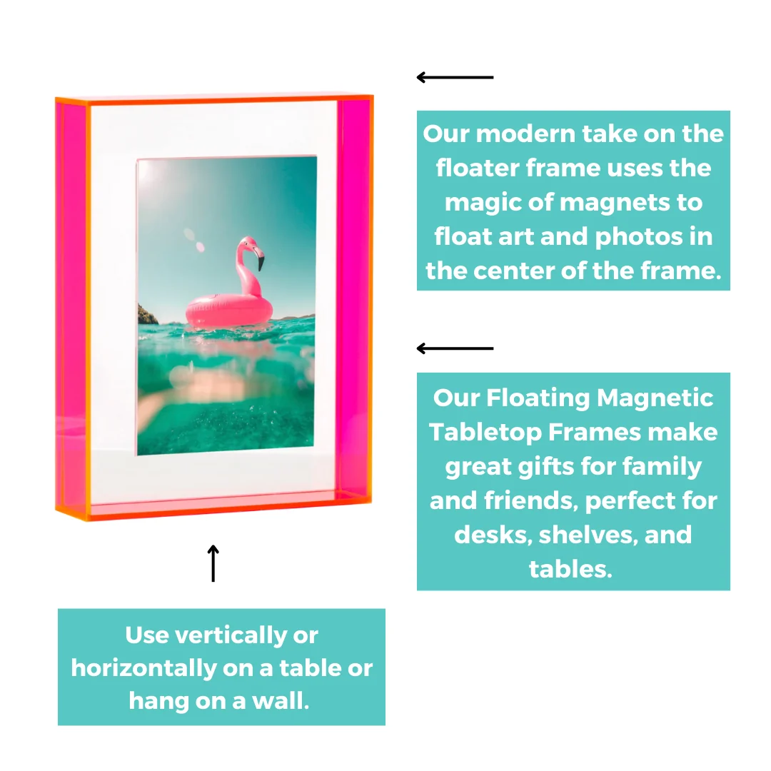 Neon Pink Magnetic Float Frame