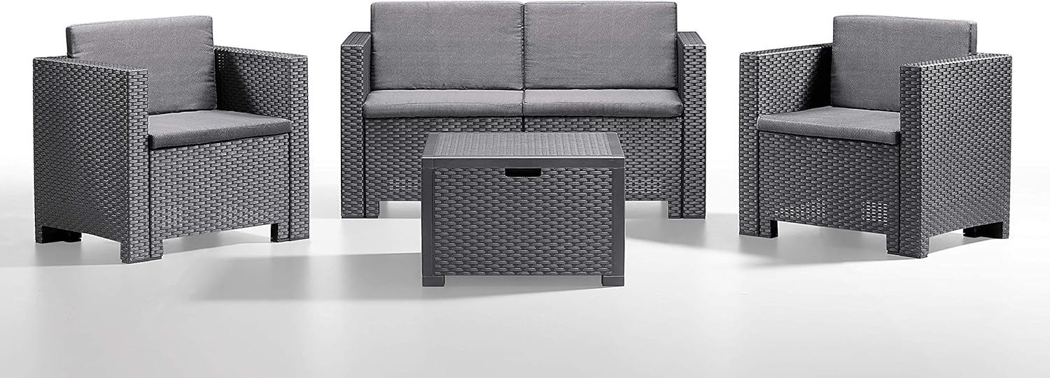 Bica 9017.4 Living Room Set, Anthracite, 279 x 155 x 64 cm