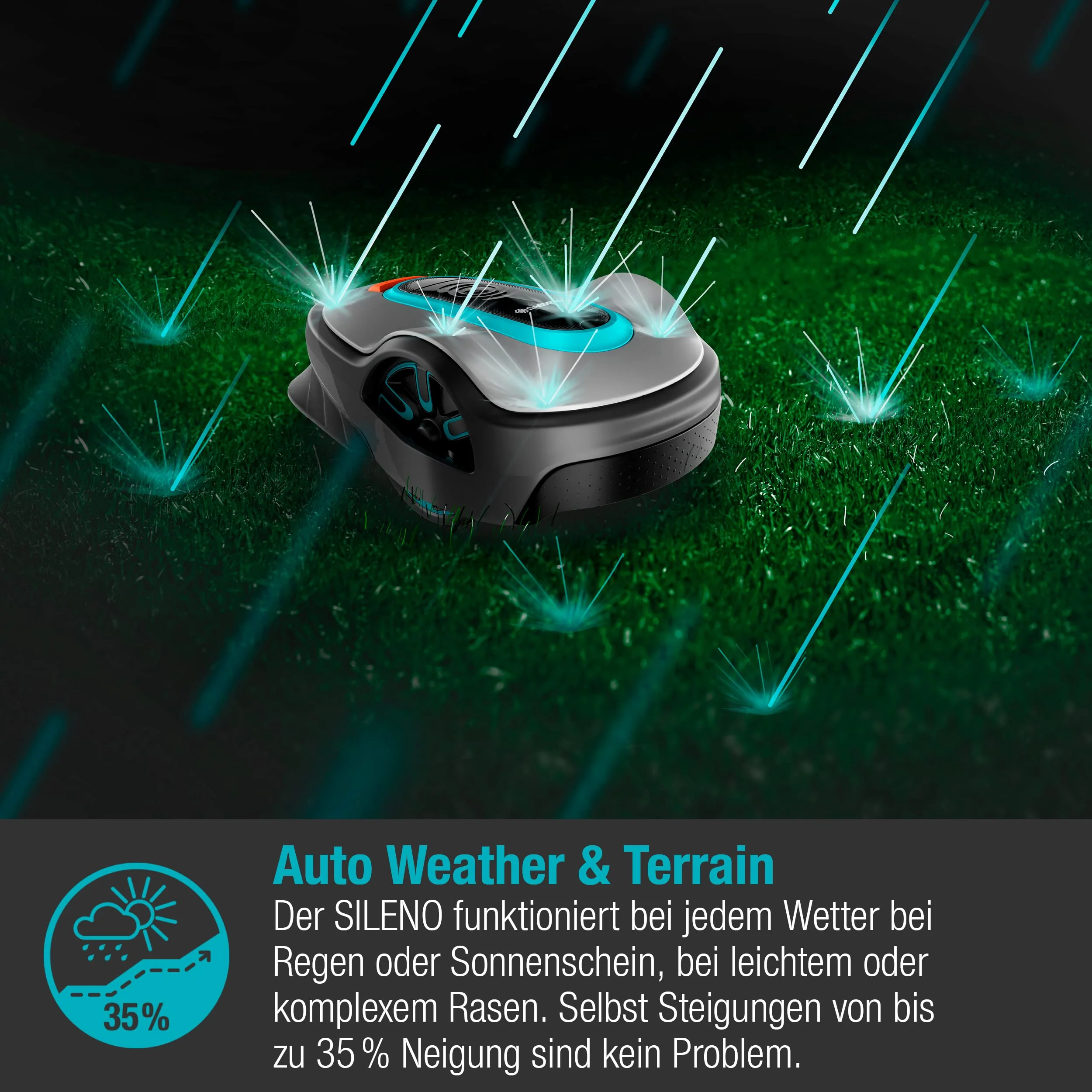 2025 Gardena M?hroboter SILENO minimo 350 m2: Intelligente Robotmaaier met Optimale Connectiviteit, Programmeerbaar via Gardena Bluetooth App (15208-47)