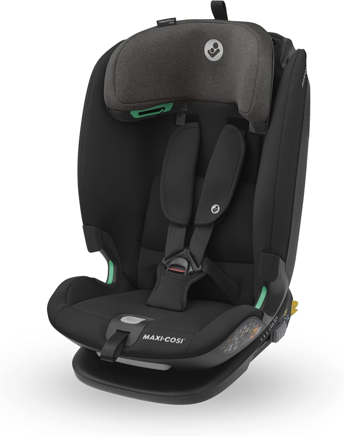 Maxi-Cosi Titan Plus i-Size, Seggiolino Auto ISOFIX, 15 Mesi - 12 Anni (76 - 150 cm), Reclinabile in 4 Posizioni, Regolabile in Altezza, Side Impact Protection G-CELL, per Bambini, Authentic Black