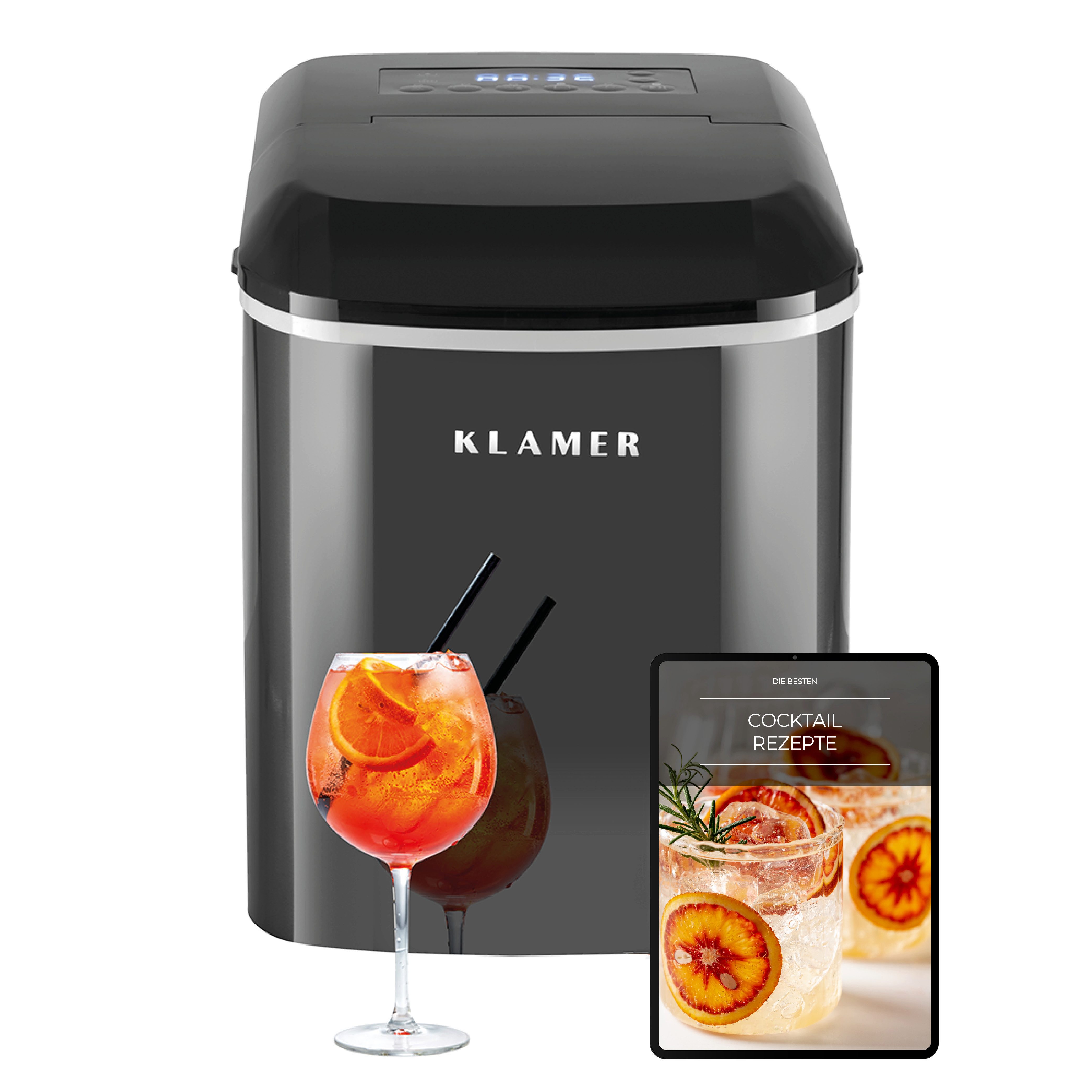 Eiswürfelmaschine 10 Eiswürfel in 7-9 Minuten, 15 kg Eiswürfel pro Tag, 2 Eiswürfelgröß…