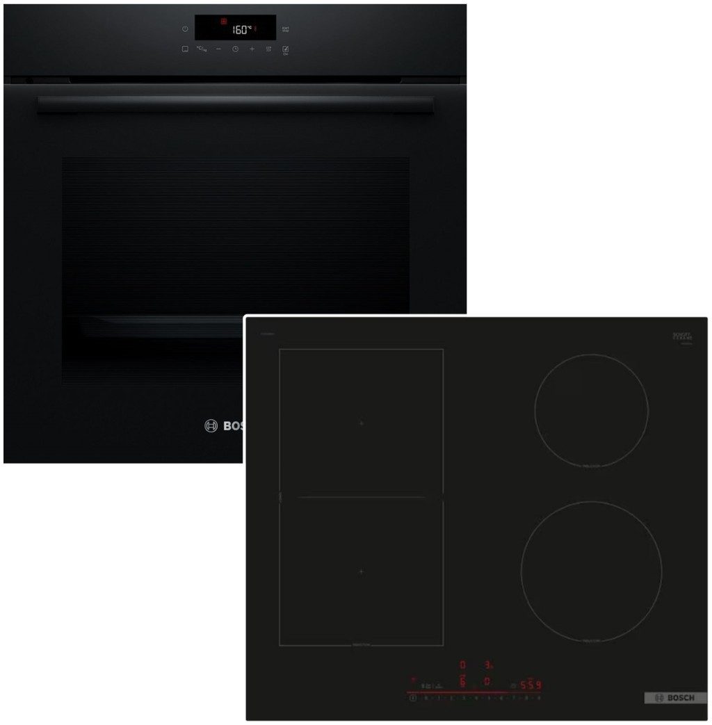 Backofen-Set Pyrolyse Heissluft Induktion PowerBoost Schwarz HomeConnect CombiZone