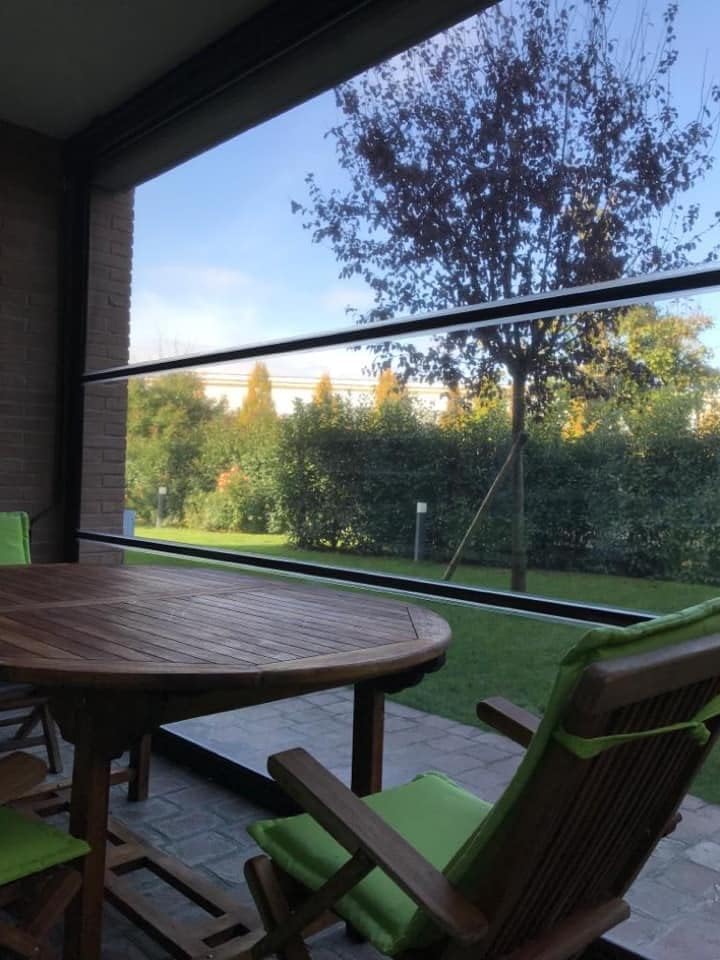 Airtight Veranda Curtain with Box and 12 cm Guide Rails - with Reinforced Profiles. Made in Italy