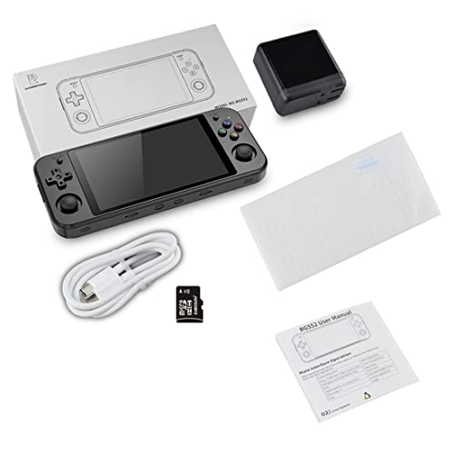Console di gioco portatile RG552, console di gioco retrò, sistema Android, scheda TF integrata da 256 G con oltre 30000 giochi, supporta oltre 20 simulatori, schermo IPS da 5,36 pollici (nero), 19,8 x : Giochi e giocattoli
