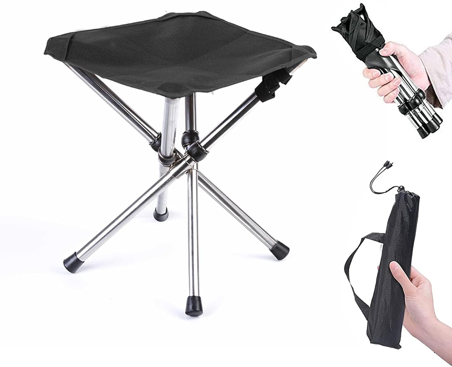 Sedile Piccolo Pieghevole, Mini Sedia Pieghevole per Esterni, Sgabello Pieghevole da Campeggio, Pieghevole Camping Sgabello, per la Pesca, Il Campeggio, i Viaggi, Attività All'Aperto (Grande)