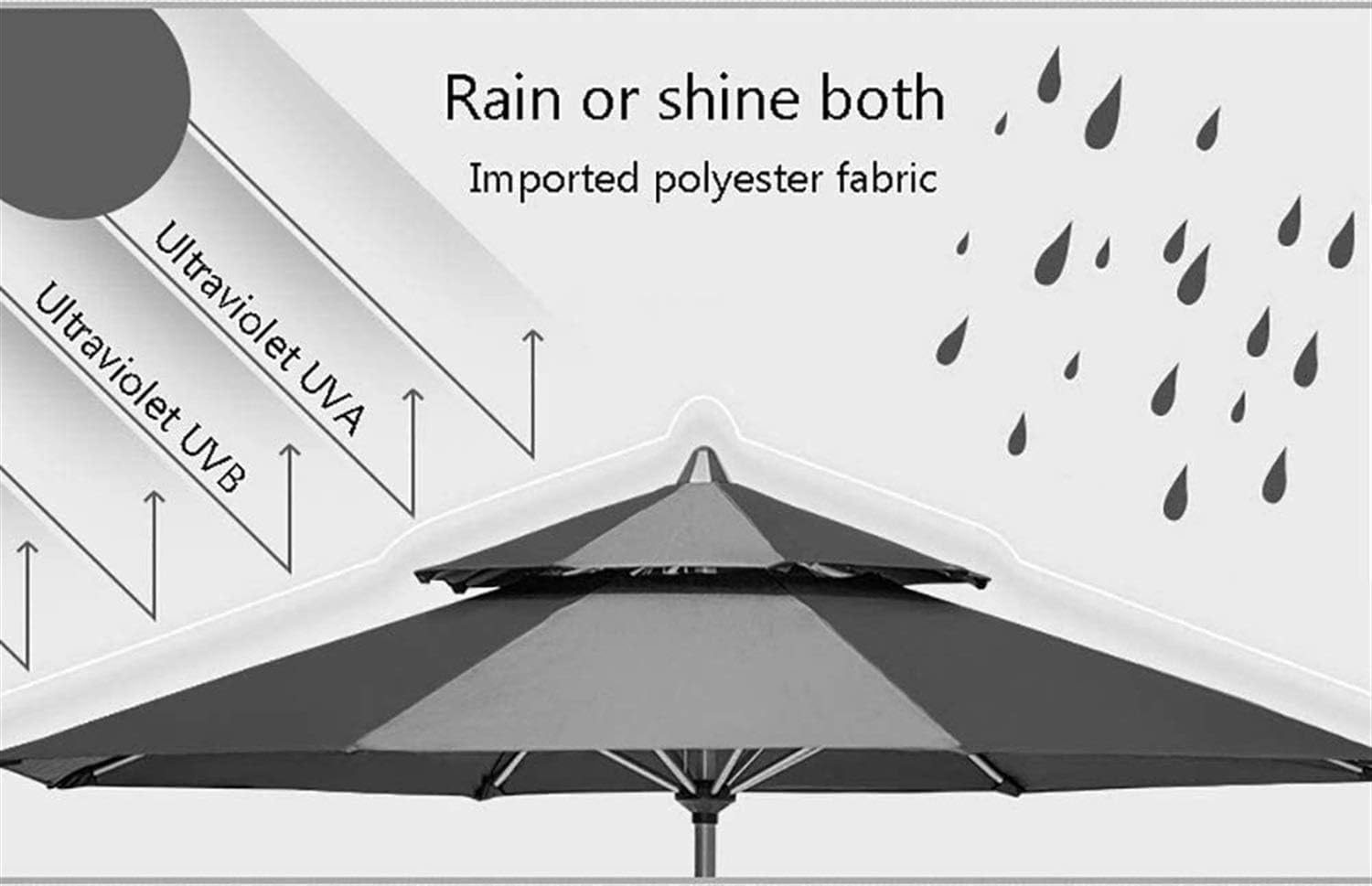 Garten-Sonnenschirme für den Außenbereich Sonnenschirme 2,7 m Aluminium-Garten-Terrassenschirm für den Außenbereich mit weißer Polyesterabdeckung, großer tragbarer Markt-Tischschirm good