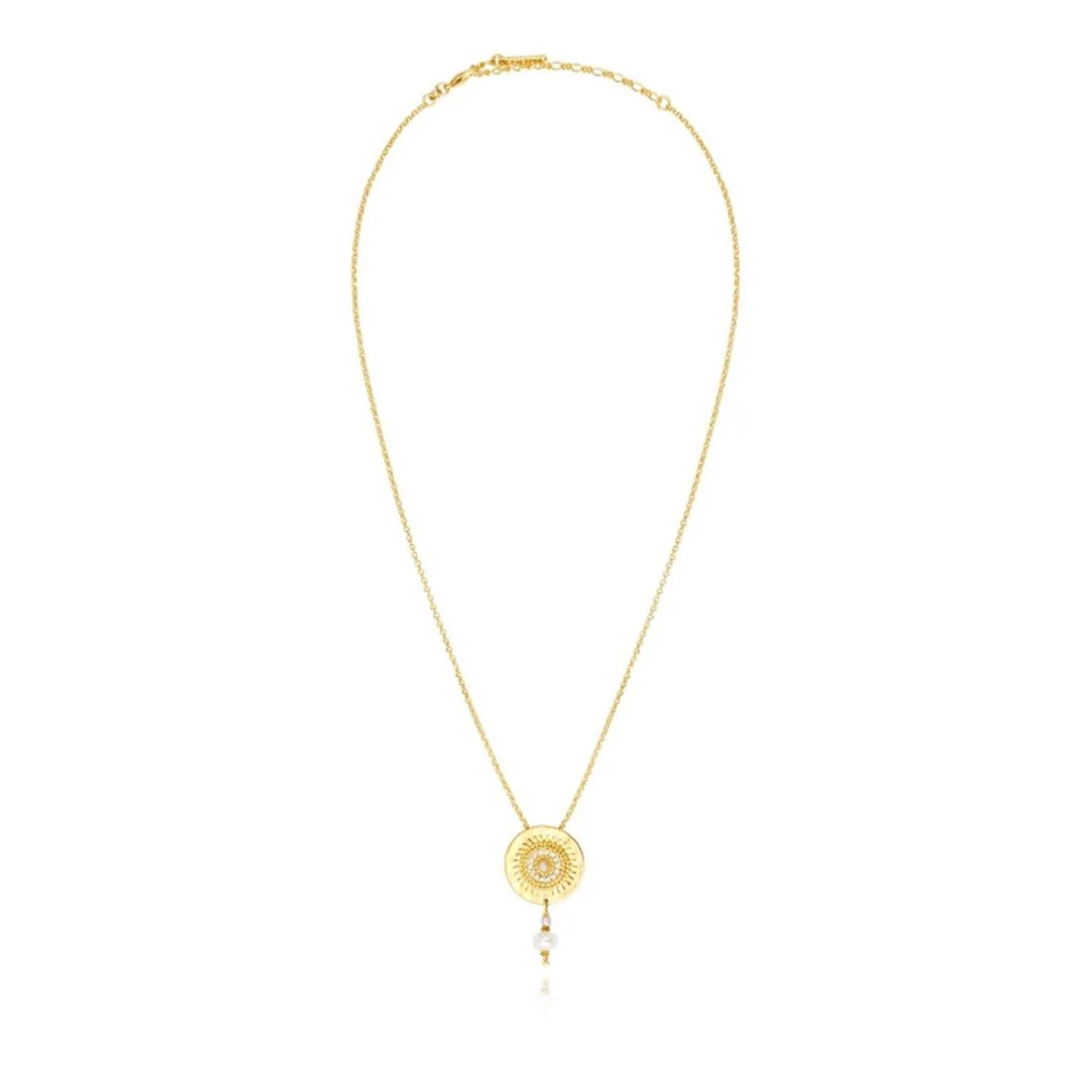 Collana Satellite dorata con perle bianche DAK40/PE