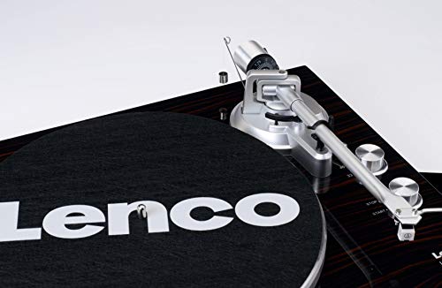 Lenco Giradischi LBT 188   Bluetooth   Trasmissione a cinghia   2 velocità 33 e 45 giri   Anti Skating   Digitalizza vinile in MP3   Marrone scuro, LBT 188 WA, Noce : Elettronica