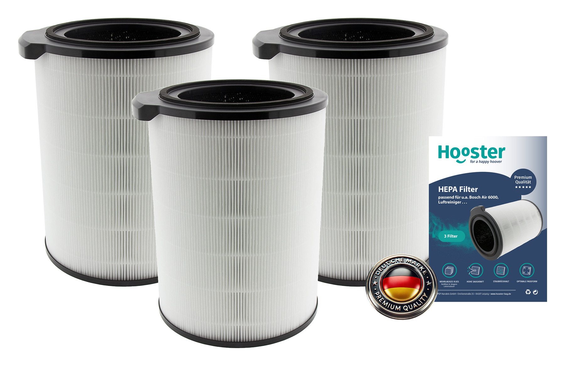 Luftfilter 3er Set Filter kompatibel mit Bosch Air 6000 Luftreiniger