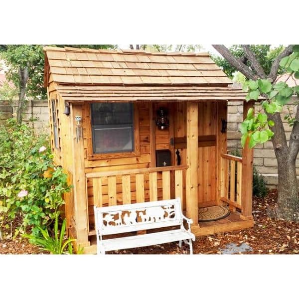 Outdoor Living Today Little Squirt 6&times;6 ft. Cedar Playhouse with Windows and Dutch Door