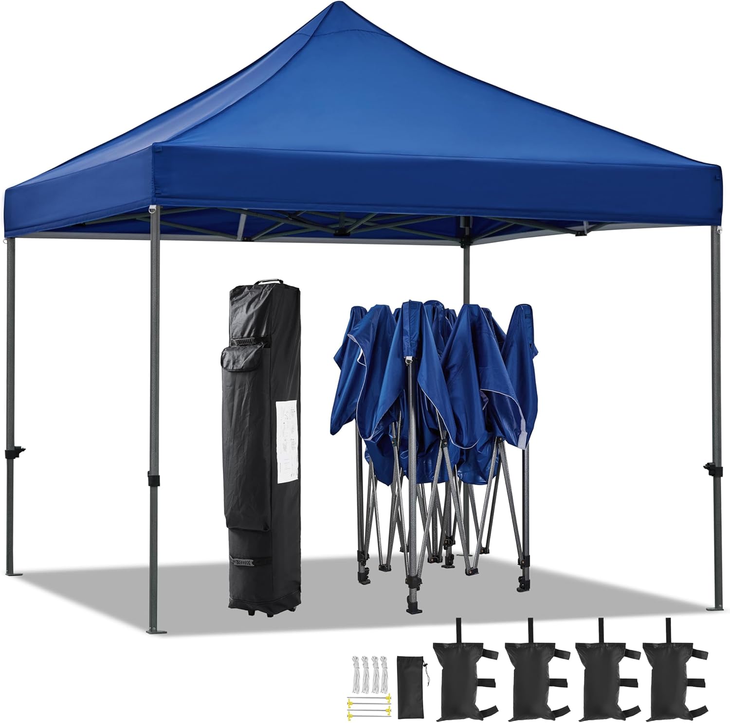 Yaheetech Gazebo Tendone da Sole in Acciaio Blu