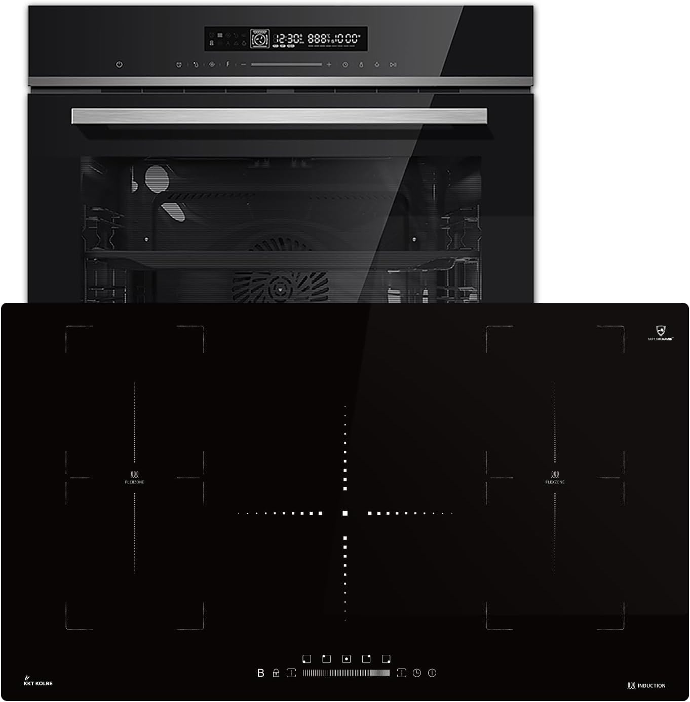 Autarkes Herdset: 60cm Einbaubackofen EB8017ED | 59cm Induktionskochfeld IH85901FZ | Katalyse | Pizzafunktion | Grill | Umluft | Heißluft | Automatik-Timer | SET8017IH592FZ