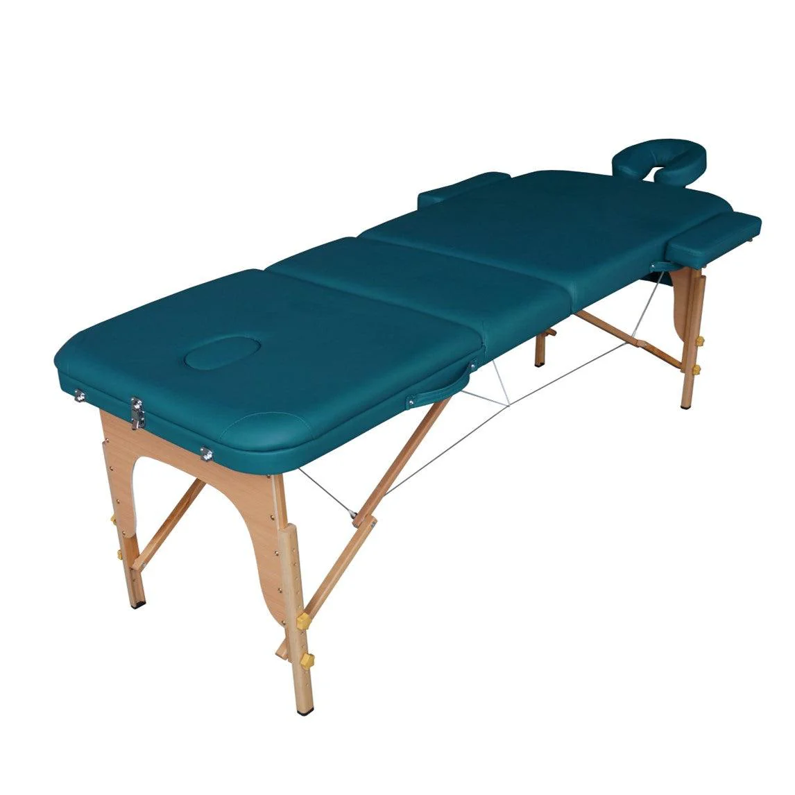 Lettino Massaggi Pieghevole in Legno ERIS – Rivestimento in Similpelle, Altezza Regolabile, Confortevole e Professionale