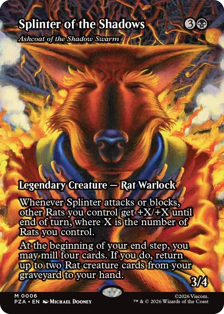Splinter of the Shadows - Ashcoat of the Shadow Swarm (Borderless) (6) (Teenage Mutant Ninja Turtles Source Material)