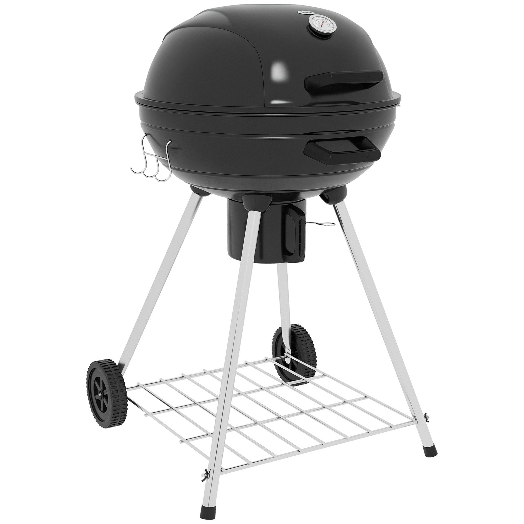 Holzkohlegrill Campinggrill mit Grillrost, Rädern, Ablage
