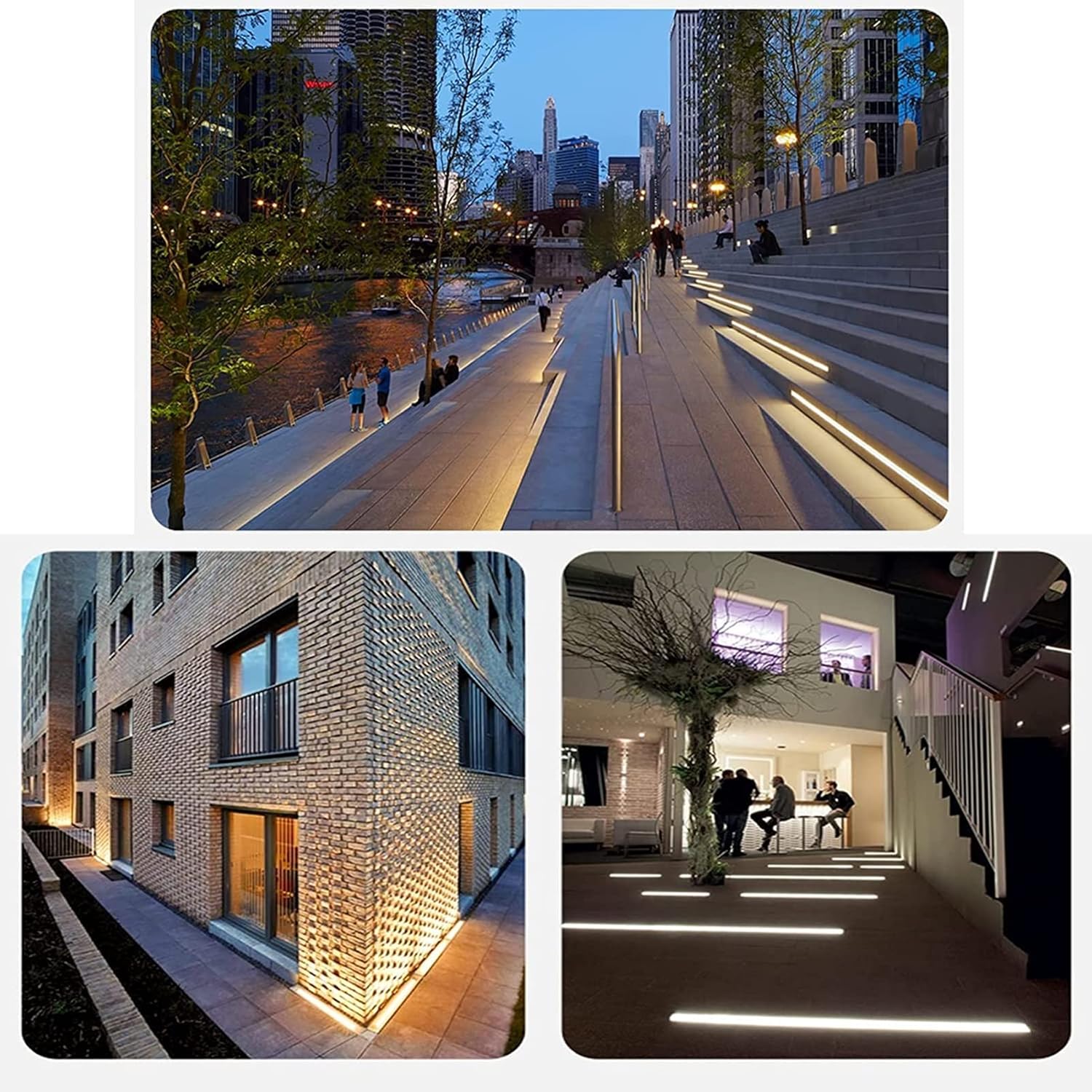 Led Bodeneinbaustrahler Rechteck aussen bodenleuchten IP67 wasserdicht Bodeneinbauleuchten für Außenbereich, Terrasse, Garten, Schwimmbadflur(Grün,36W)