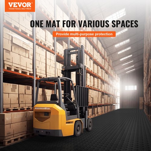 VEVOR Garagen-Bodenbeschläge, 305 x 305 x 13,4 mm, 25er-Set Industrieboden, rutschfeste doppelseitige Struktur-Garagenboden, für Garagen, Keller, Reparaturwerkstätten, Schwarz