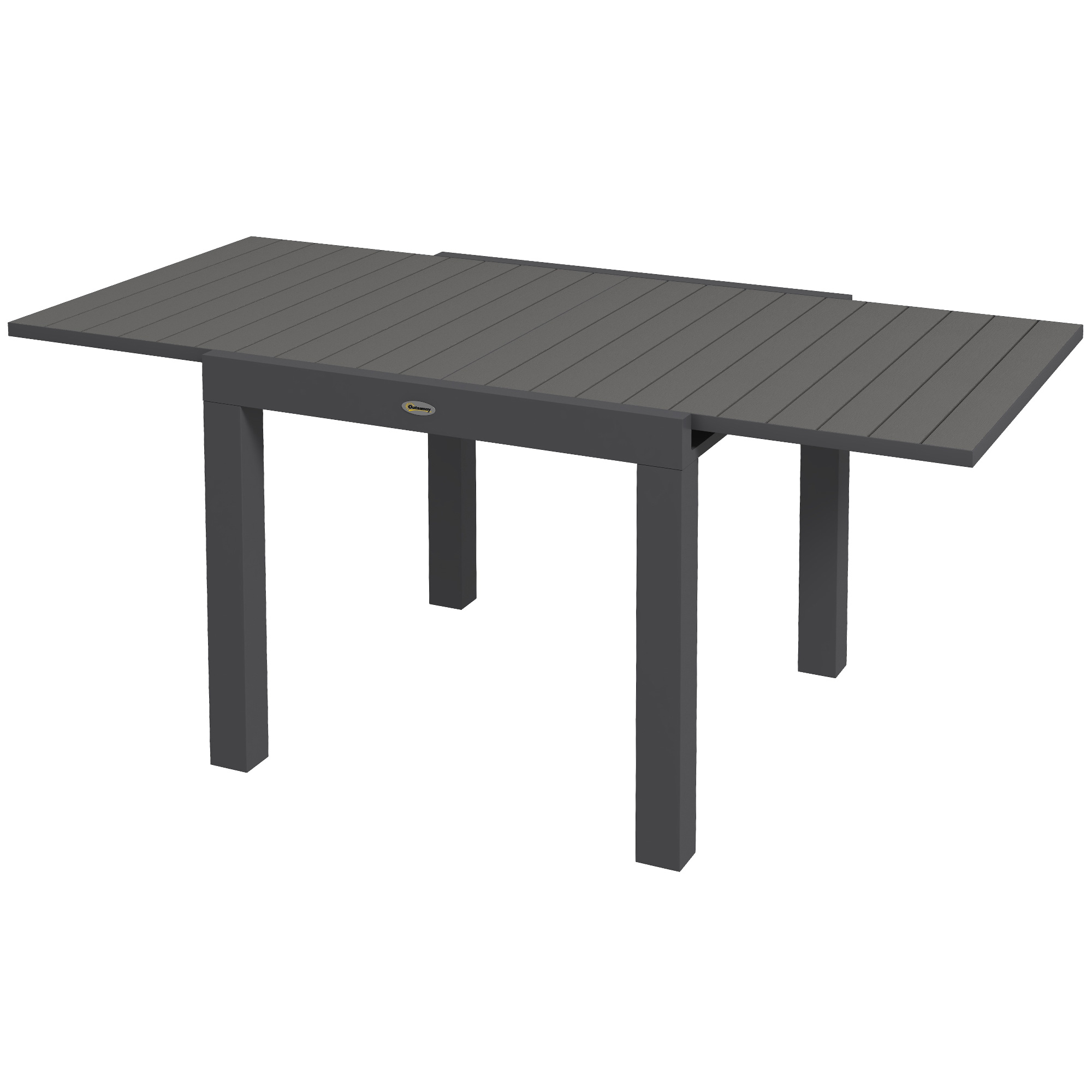 Outsunny Gartentisch Outdoor-Tisch, wetterbeständig, 162 x 80 x 75 cm, Grau