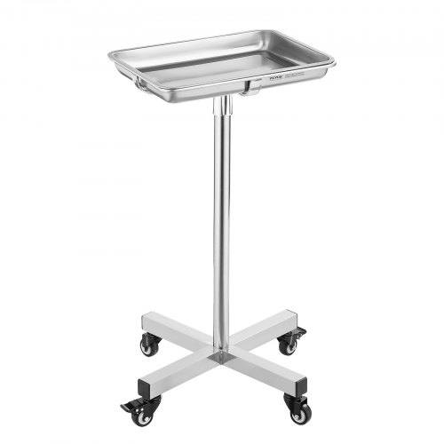 VEVOR Laborwagen Servierwagen Edelstahl Abnehmbare Tabletts Rollbar 840-1325mm
