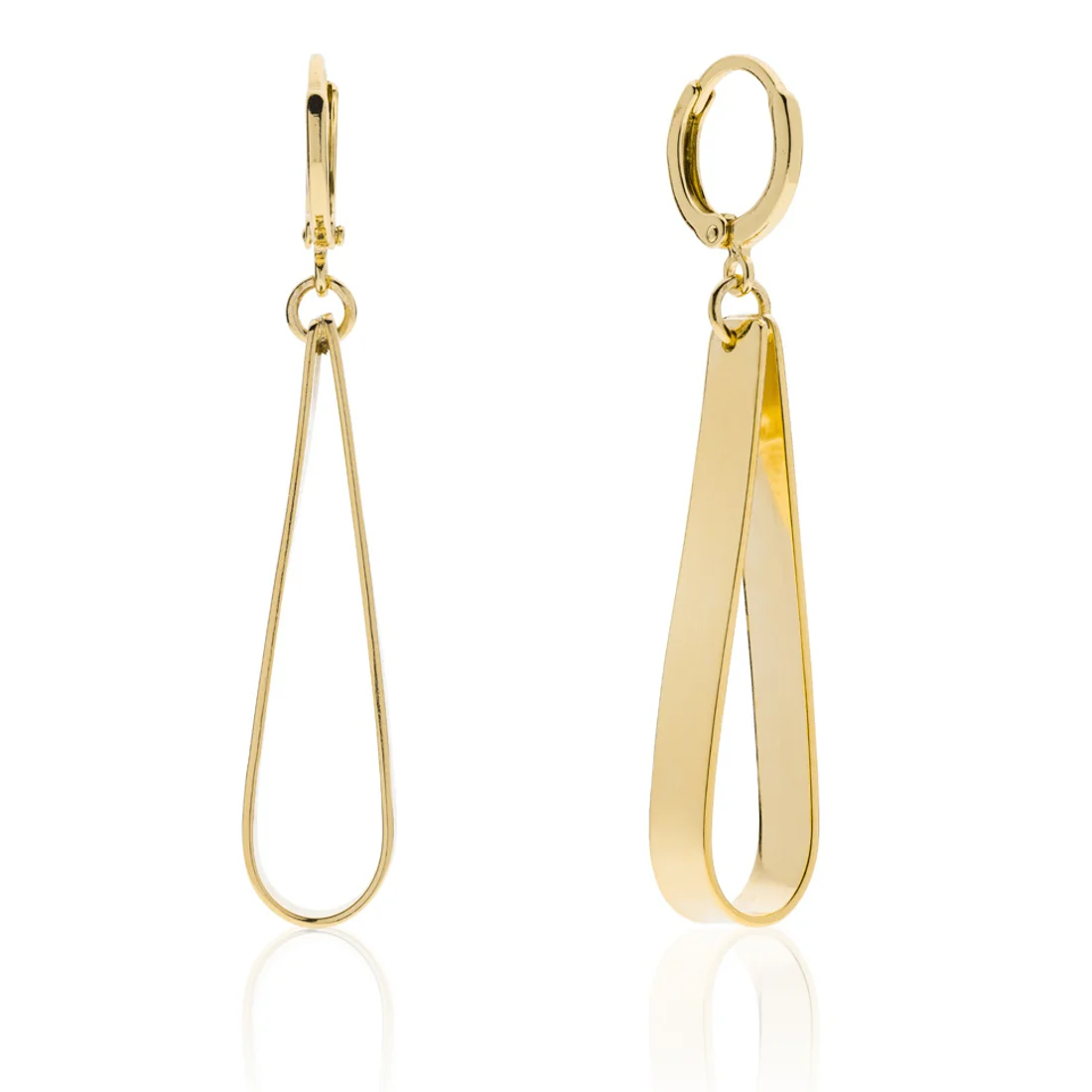 Orecchini Unoaerre 2426 pendenti rigidi in bronzo dorato