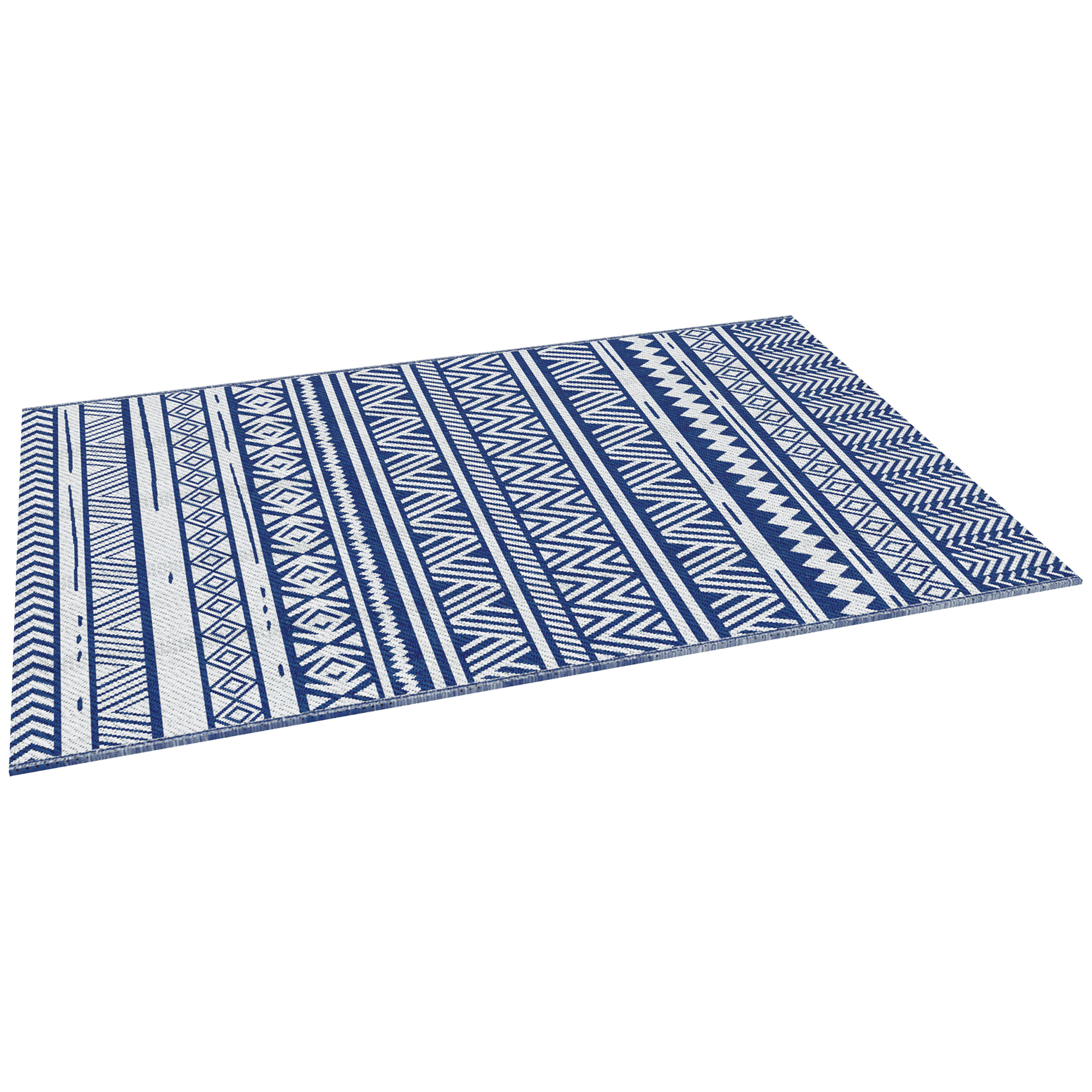 Outsunny Garten Teppich Style Graphique - Reversible Teppich 2 Muster - Maße 2,74L x 1,82B m - Hochdichtes PP 310 g/m²