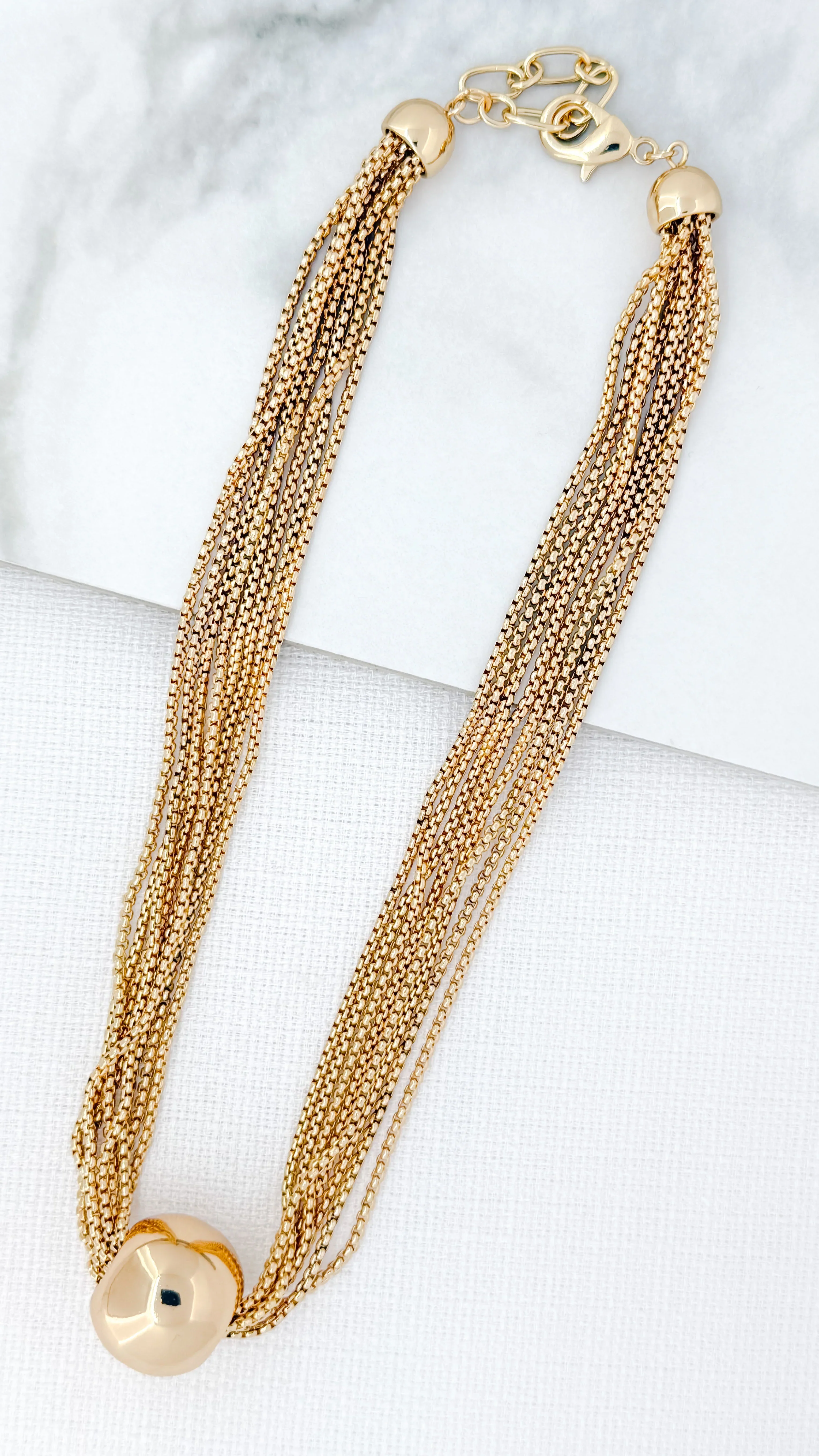 Envy Multi Chain Necklace , Gold