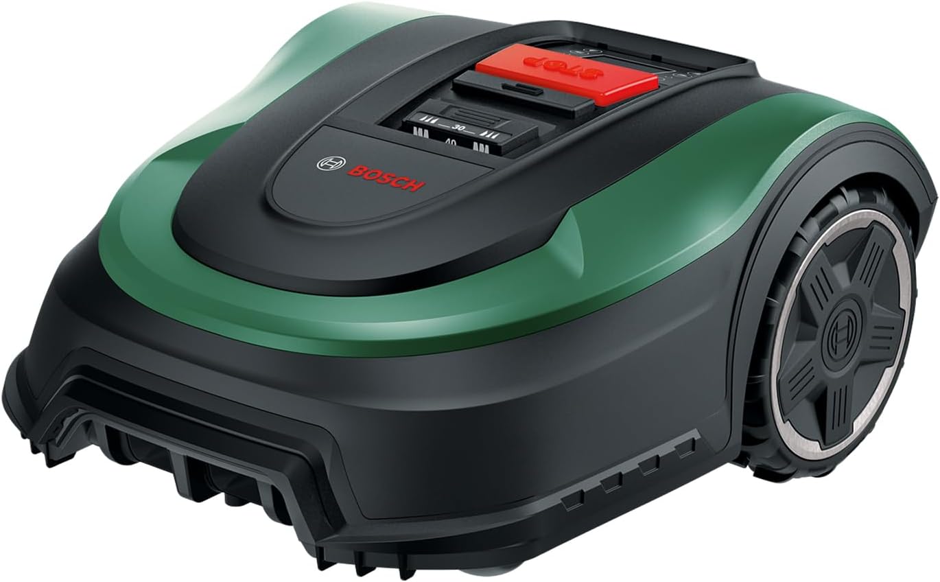 Bosch Robot rasaerba Indego M + 700, con batteria da 18 V e funzione App, stazione di ricarica in dotazione, larghezza di taglio di 19 cm, per prati fino a 700 m², in confezione di cartone