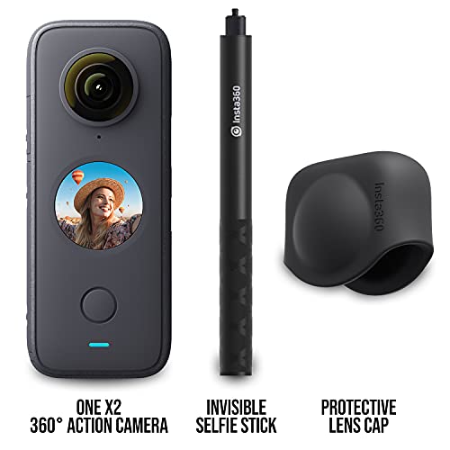 Insta360 One X2   Action Camera a 360 gradi, il kit premium include bastone invisibile per selfie   copriobiettivo : Elettronica