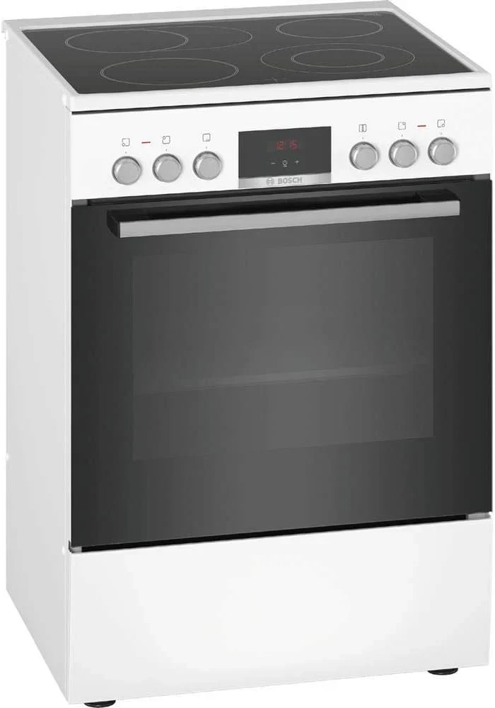 Bosch HKR39C250 Serie 4 Elektro-Standherd, 60 cm breit, EcoClean Direct Reinigungshilfe, 3D Heiluft Backen auf 3 Ebenen, LED-Display-Steuerung, erweiterbare Kochzone fr groes Kochgeschirr