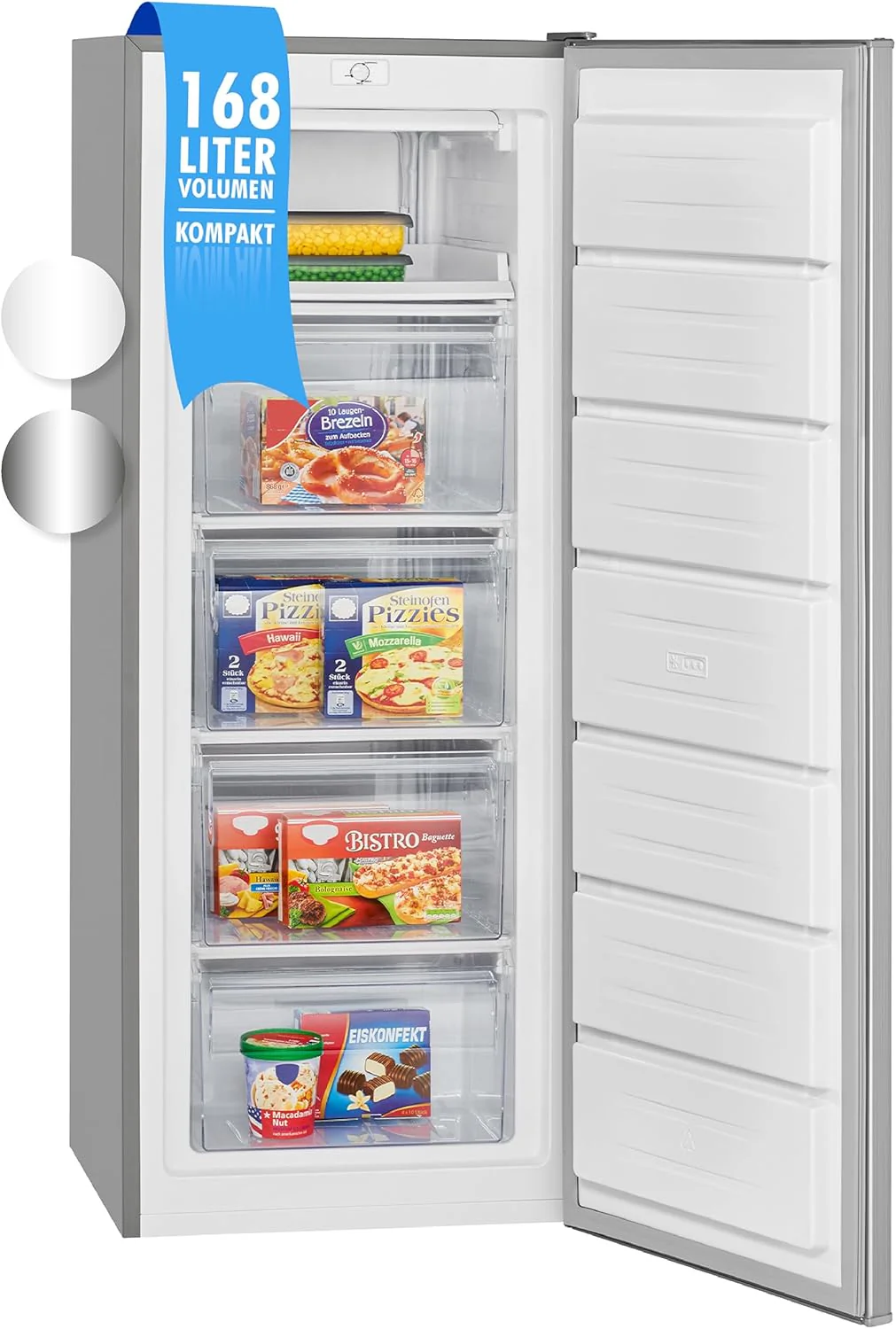 Bomann? vriezer | diepvriezer | inhoud 168 liter | verwisselbare deuraanslag | 4-sterren vriesvak | GS 7340 inox